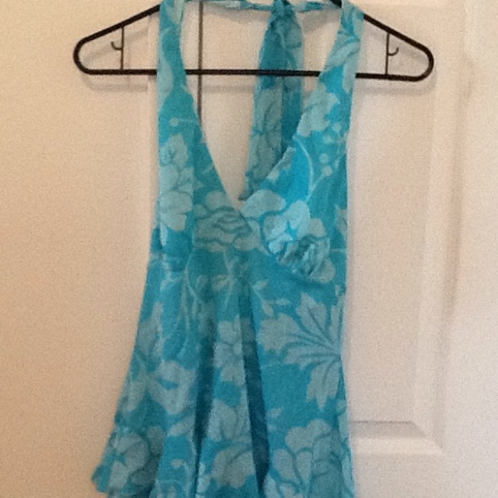 Turquoise halter top